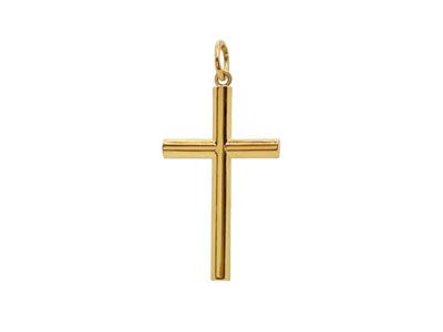 Cruz oro tubo liso