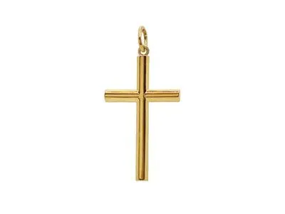 Cruz oro tubo liso