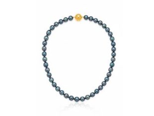 Collar perlas grises oro