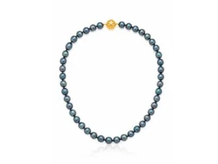 Collar perlas grises oro