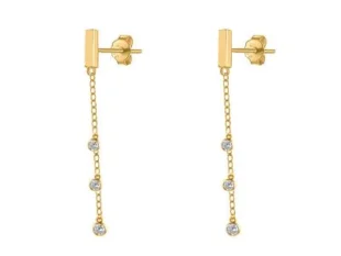 Pendientes largos dorados cadena