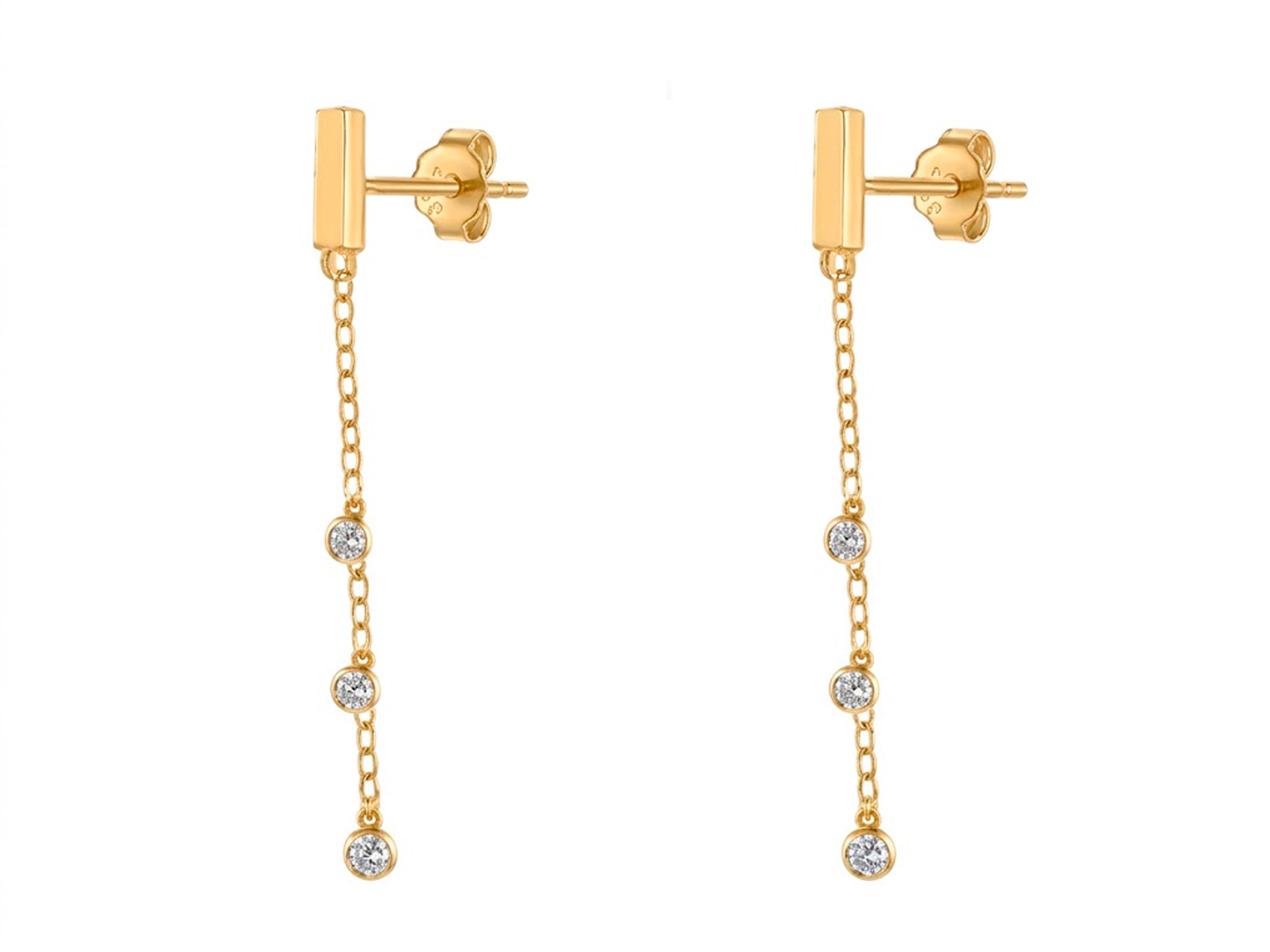 Pendientes largos dorados cadena