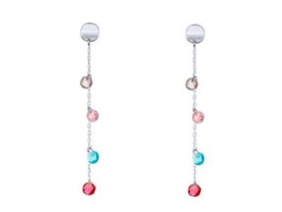 Pendientes largos cadena piedras