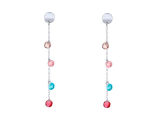 Pendientes largos cadena piedras