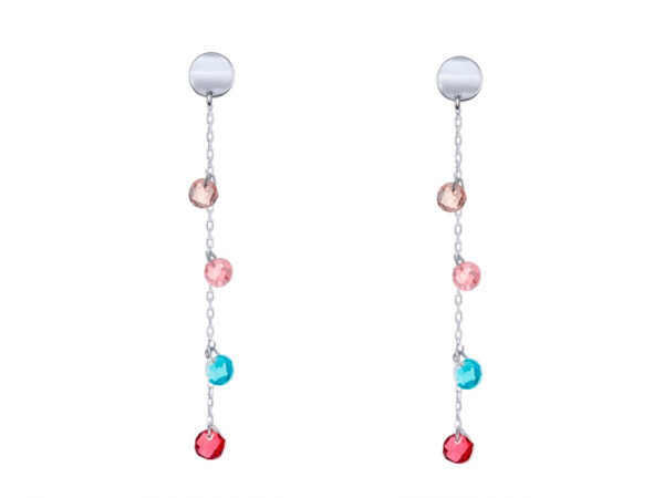 Pendientes largos cadena piedras
