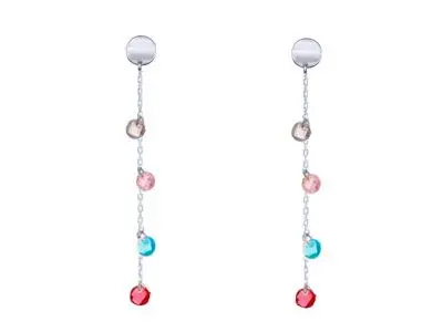 Pendientes largos cadena piedras