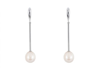 Pendientes largos pepita perla