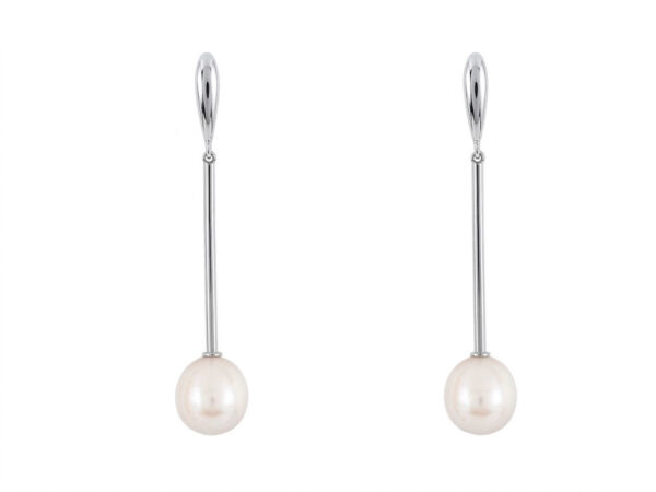 Pendientes largos pepita perla