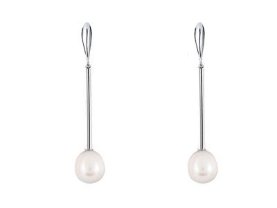 Pendientes largos pepita perla