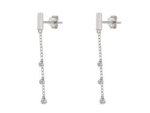 Pendientes largos cadena circonitas