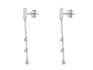 Pendientes largos cadena circonitas