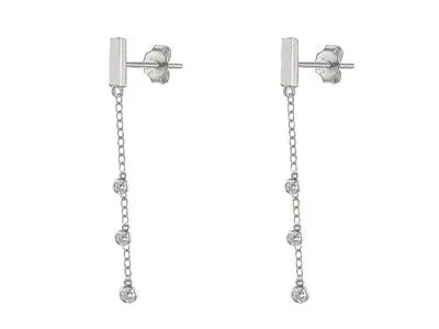 Pendientes largos cadena circonitas