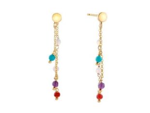 Pendientes largos chapada color