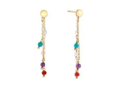 Pendientes largos chapada color