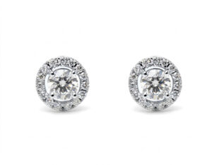 Pendientes plata Moissanita rosetón