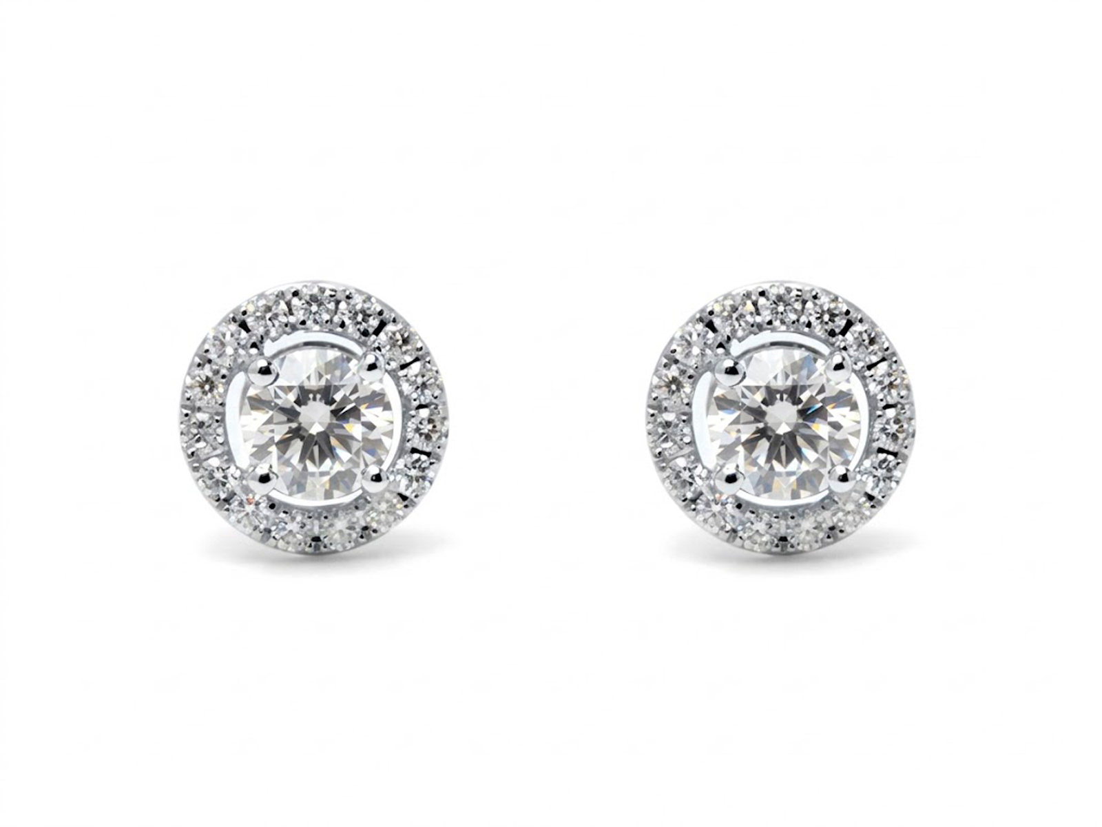 Pendientes plata Moissanita rosetón