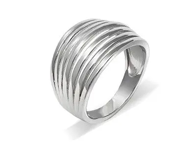 Anillo plata ancho hilos