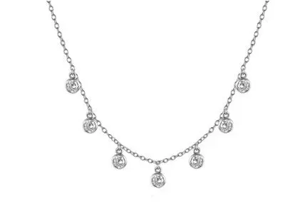 Collar plata cadena chatones