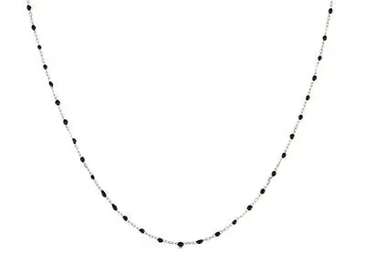 Gargantilla plata bolitas negras