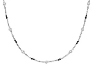 Collar plata perlitas onix