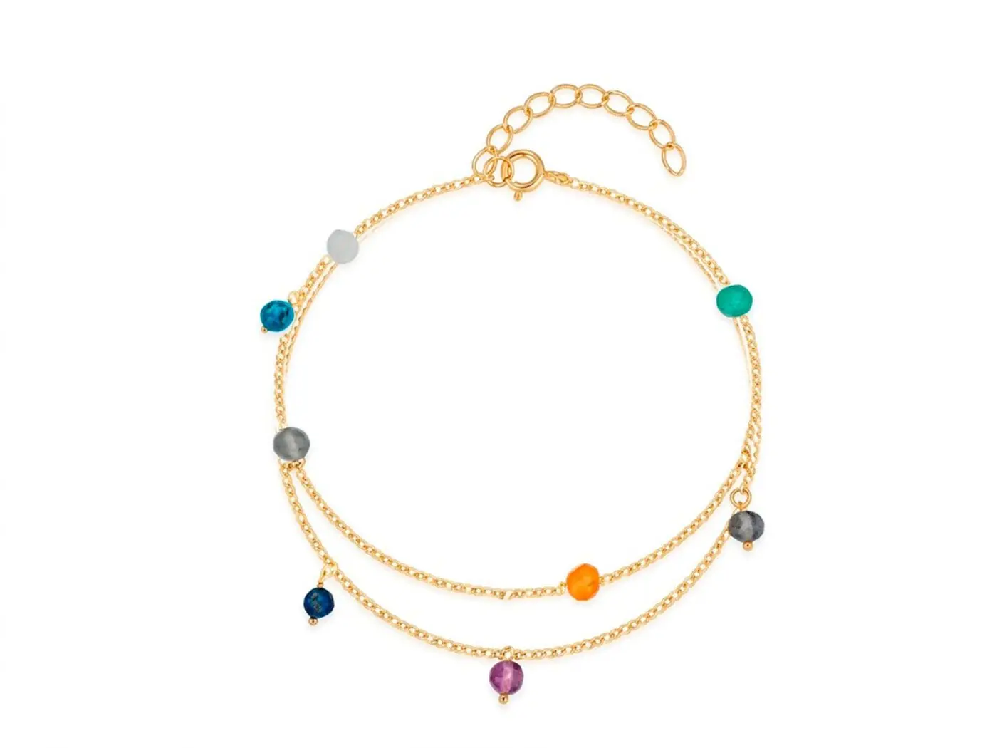 Pulsera doble chapada color