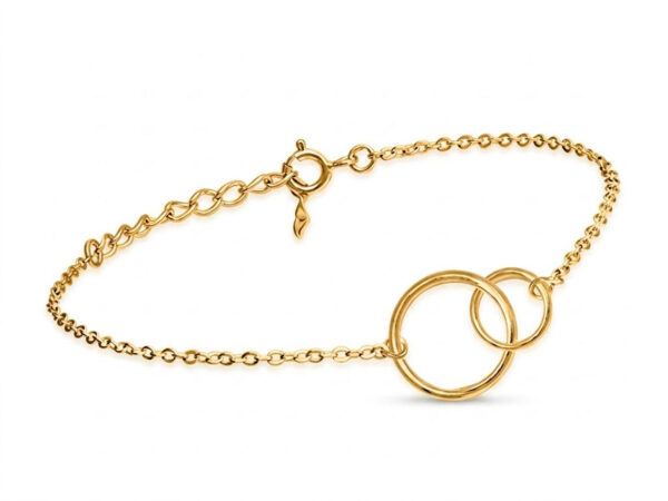 Pulsera plata chapada aros
