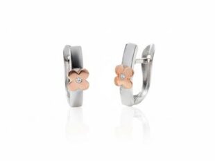 Pendientes oro blanco rosa