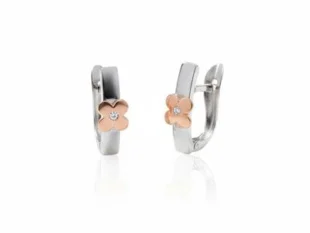 Pendientes oro blanco rosa