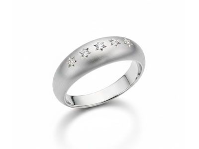 Anillo diamantes oro blanco