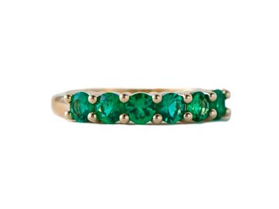 Anillo oro seis esmeraldas