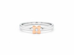 Anillo oro blanco rosa