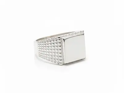 Sello de plata con brazo cuadriculado