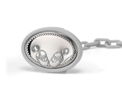 Pinza chupete patucos plata