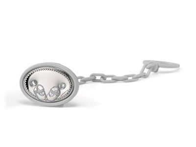 Pinza chupete patucos plata