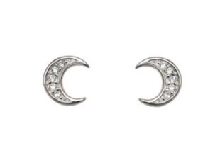 Pendientes plata luna circonitas