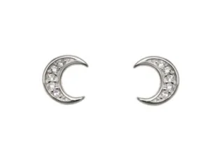 Pendientes plata luna circonitas