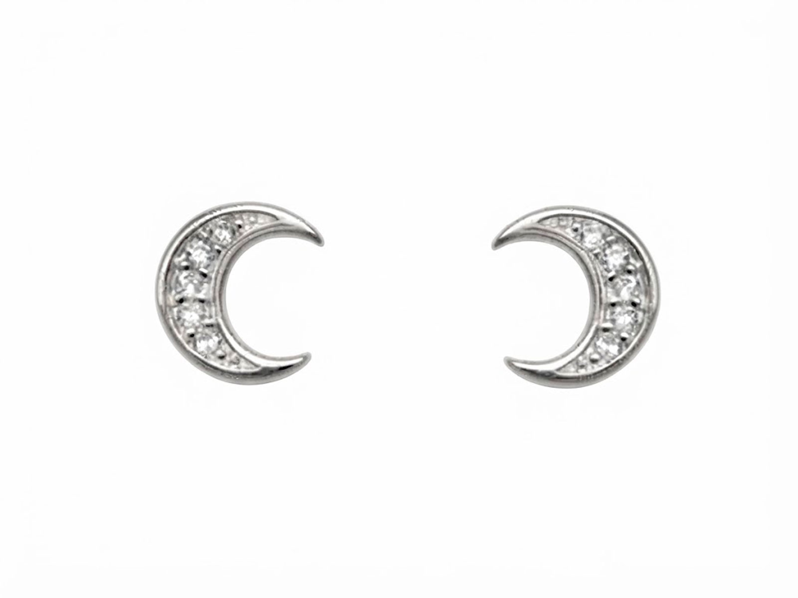 Pendientes plata pequeños luna