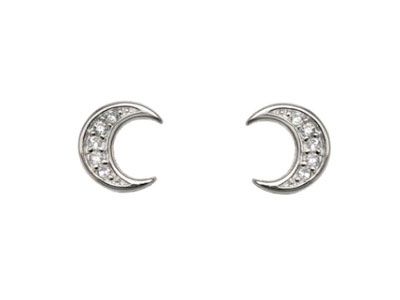Pendientes plata luna circonitas