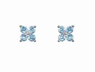 Pendientes pequeños plata aguamarinas