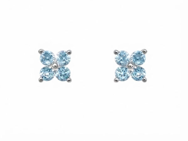 Pendientes pequeños plata aguamarinas