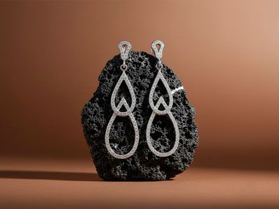 Pendientes largos de plata