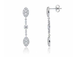 Pendientes largos novia circonitas