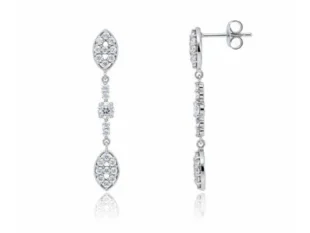 Pendientes largos novia circonitas