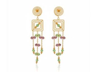Pendientes fiesta amarillo multicolor