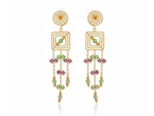 Pendientes fiesta amarillo multicolor