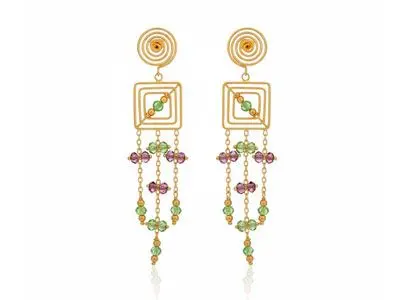 Pendientes fiesta amarillo multicolor