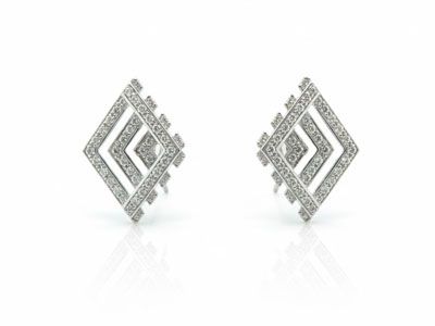 Pendientes rombo blanco circonitas