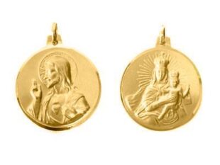 Medalla oro amarillo escapulario