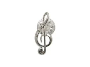 Pin plata clave sol