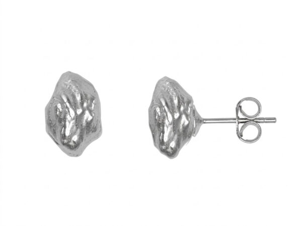 Pendientes plata perla keshi